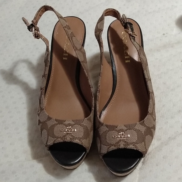 Coach Shoes - Coach slingback wedges